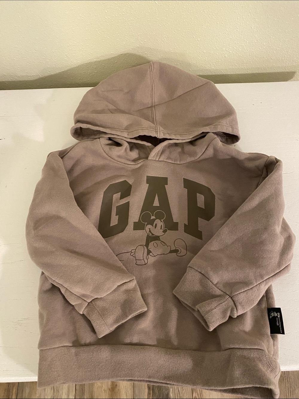 GAP x Disney Kids Tan Hoodie Mickey Graphic